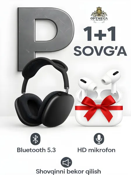 Наушники AirPods Max P9 для всех ( в подарок AirPods pro2) – Почувствуй Звук, Сохрани Стиль !