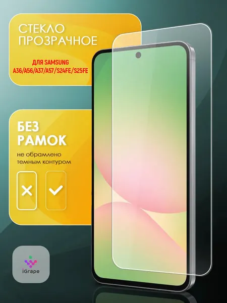 Защитное стекло без рамок для Samsung A36/A56/A37/A57/S24FE/S25FE, iGrape