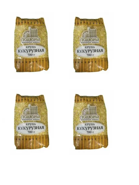 Кукурузная крупа фасованная 700 г, 4 шт Подворье