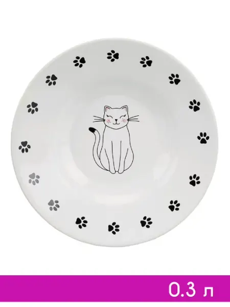 Миска для кошек керамика с кошкой 0,3 л Trixie