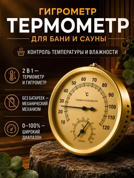 Термометр гигрометр для бани и сауны Оксион прайм