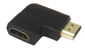 Переходник, адаптер HDMI-HDMI штекер-гнездо, угловой, плоский