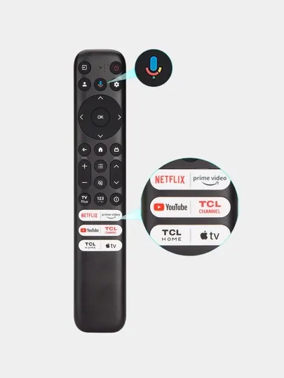 Голосовой пульт для телевизора TCL QM8/QM7/S5/S4/S3/Q7/Q6/Q5 UHD HDR LED QLED Smart TV