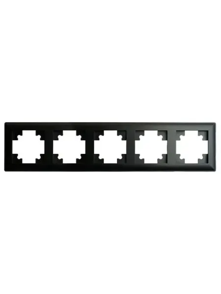 Рамка PFR00-7005-05 5-местная, пластик, серия Катрин, черный
