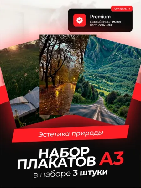 Постеры с Эстетикой природы. 3 штуки в комплекте AVAIL