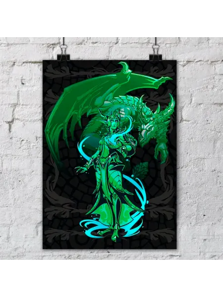 Постер Green Dragonflight - World Of Warcraft Janime