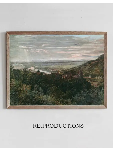 Re.productions Постер View of Heidelberg - Wilhelm Trübner