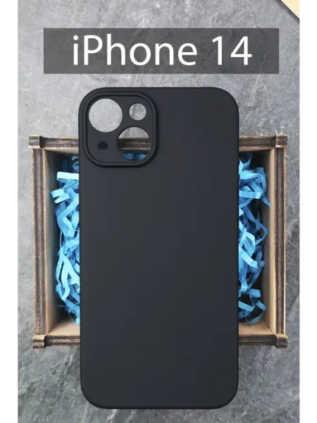 Чехол на iPhone 14 силиконовый черный COVERGOOD