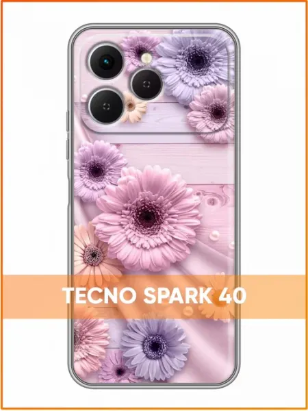 Чехол на Tecno Spark 40 с принтом Цветочки нежные Case Face