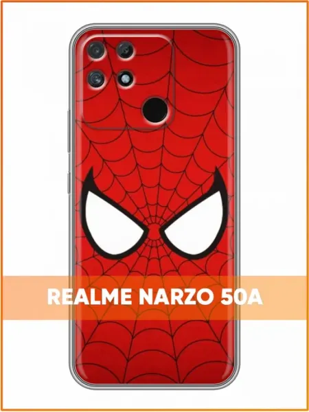 Чехол на Realme Narzo 50A с принтом Человек Паук глаза Case Face