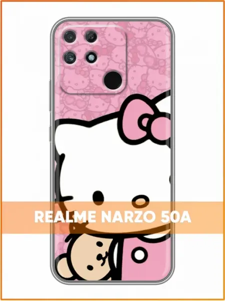 Чехол на Realme Narzo 50A с принтом Хеллоу китти Case Face