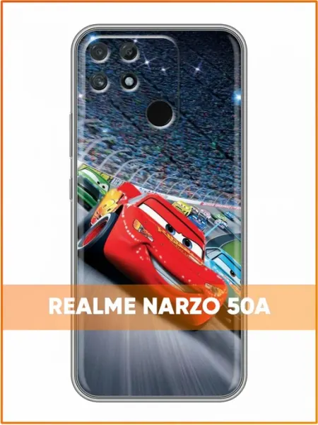 Чехол на Realme Narzo 50A с принтом Маккуин на треке Case Face
