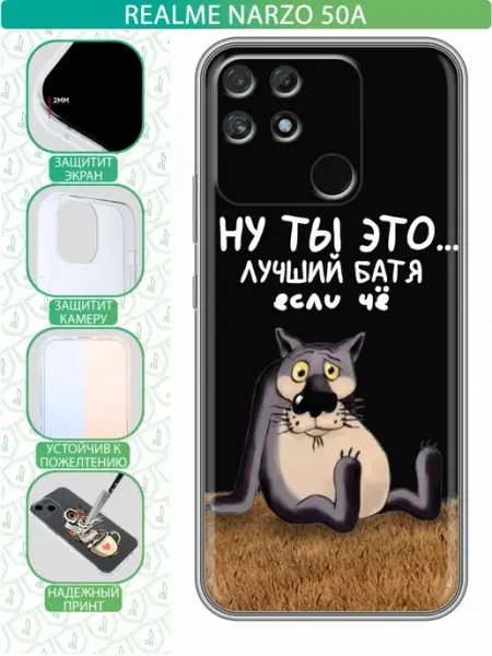 Чехол на Realme Narzo 50A с принтом Для лучшего папы inThisCase