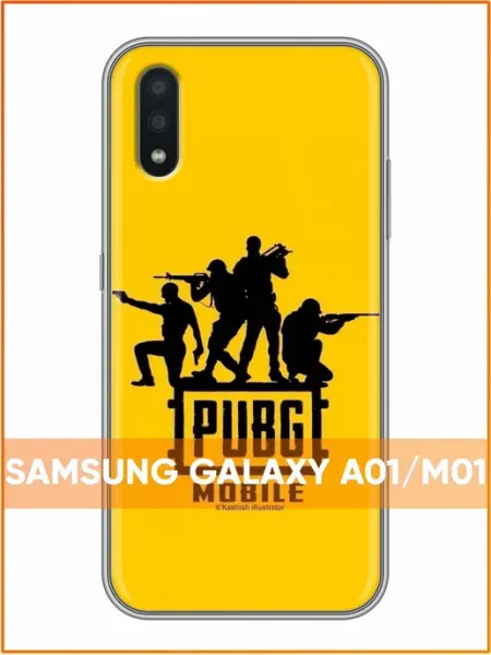 Чехол на Samsung Galaxy A01 с принтом PUBG Case Face