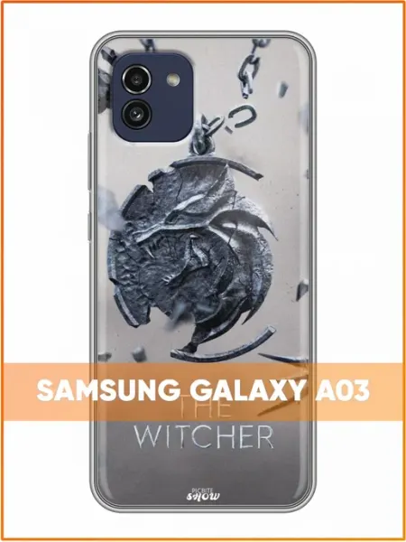 Чехол на Samsung Galaxy A03 с принтом Ведьмак Case Face