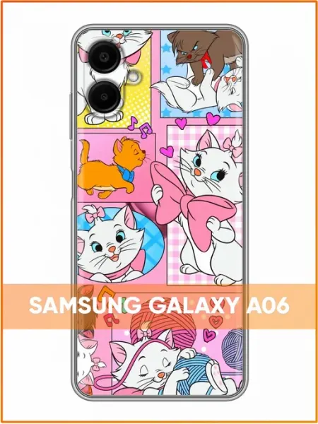 Чехол на Samsung Galaxy A06 с принтом Коты коллаж Case Face