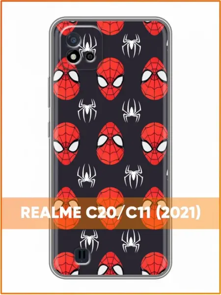 Чехол на Realme C20 с принтом Человек паук голова Case Face