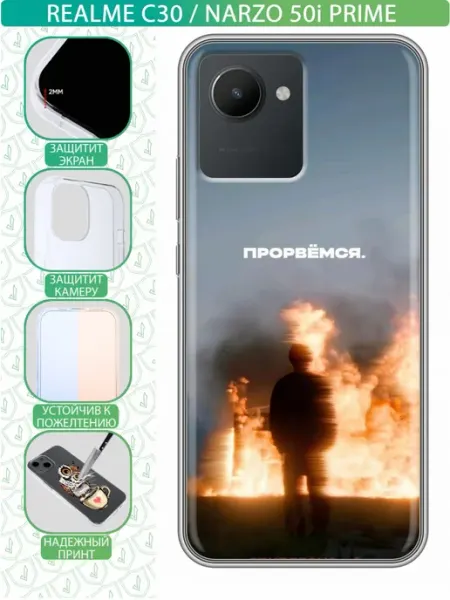 Чехол на Realme C30 с принтом для парня прорвемся inThisCase