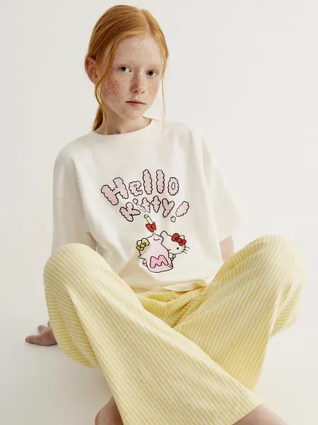 SELA Трикотажная пижама с футболкой и брюками Hello Kitty