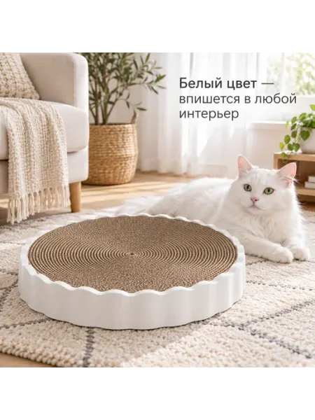 Когтеточка с лежанкой для кошек картонная