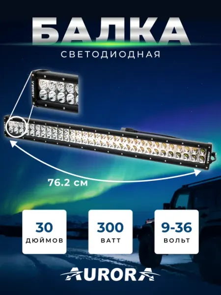 16870 Балка светодиодная, фара автомобильная, противотуманка Aurora