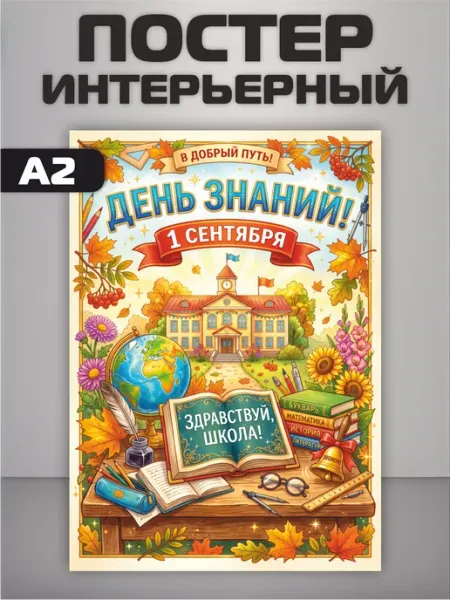 Плакат на стену День знаний 1 сентября Твои Линейки