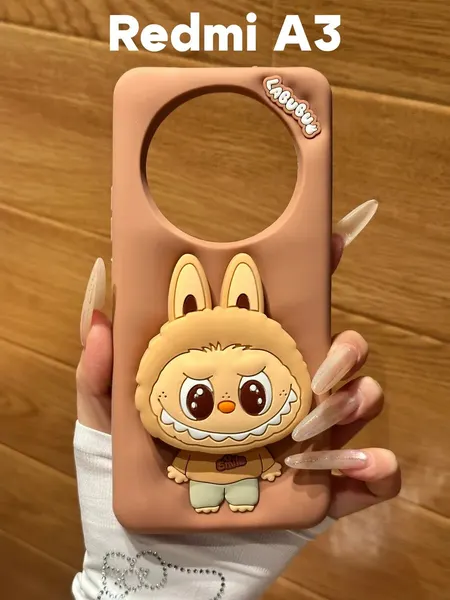 Чехол О'кейси Labubu, для Xiaomi Redmi A3, Poco C61, коричневая защита камеры