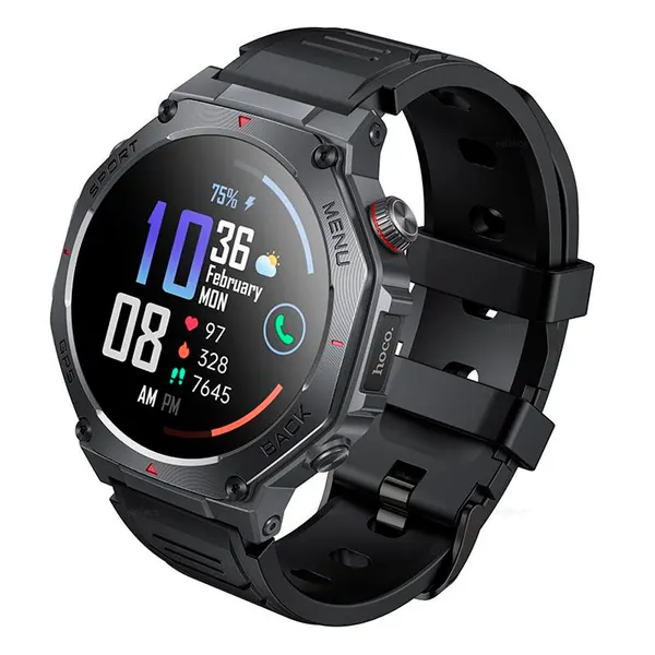 Смарт-часы Hoco Y37, AMOLED 1.43″, GPS, 520 мА·ч, 7 дней, Чёрные