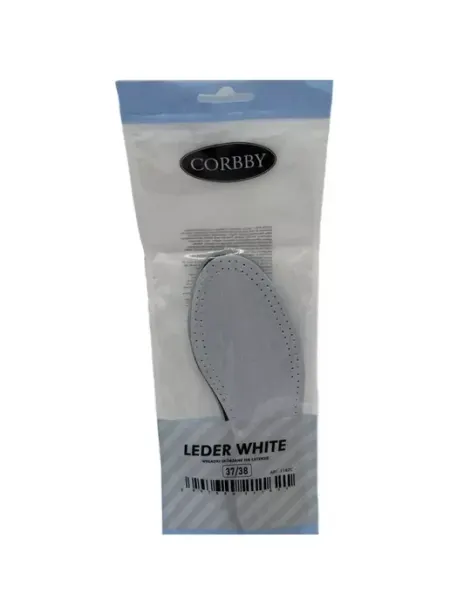 Стельки кожаные на латексной основе LEDER white р.37 38 Corbby