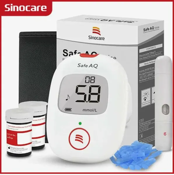Глюкометр автоматический Sinocare Safe-AQ, без кодирования, с ручкой для прокалывания