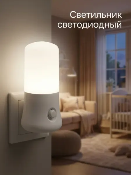 Ночник светильник детский светодиодный в розетку LEDCITY