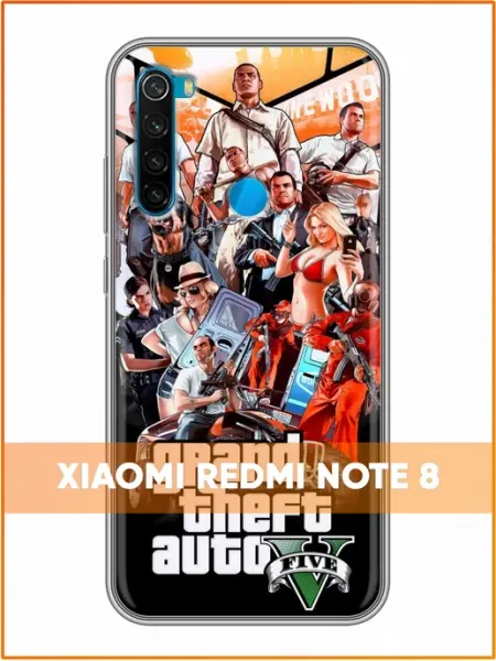 Чехол на Xiaomi RedMi Note 8 с принтом ГТА 5 Case Face