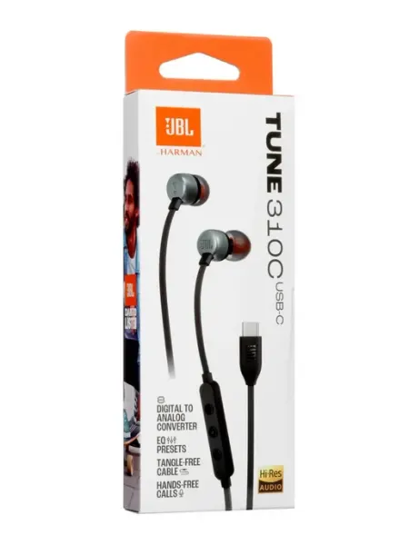 Наушники проводные TUNE310C USB-C с микрофоном Черный JBL