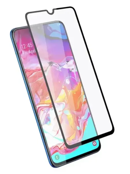 Защитное стекло для Samsung Galaxy A70 черная рамка GlassPro
