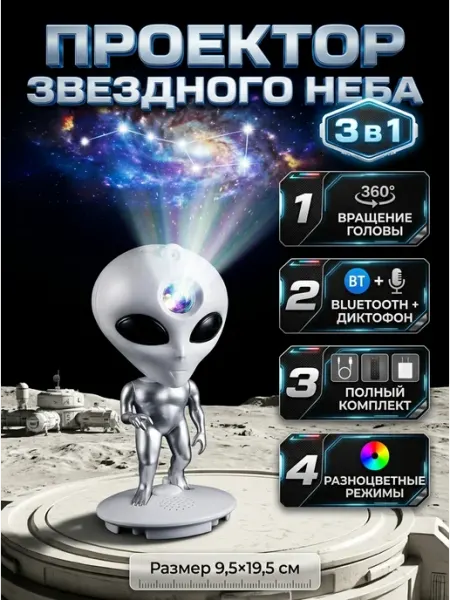 Детский ночник проектор звездного неба с Bluetooth NovaShop