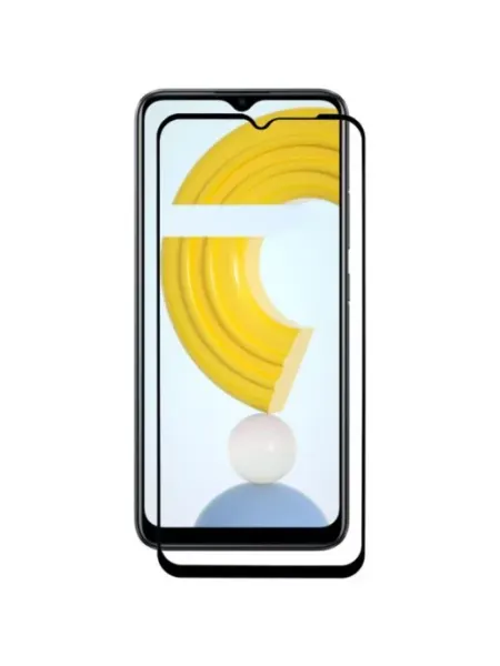 Защитное стекло Realme C20 C30 C31 C33 C35 черная рамка GlassPro