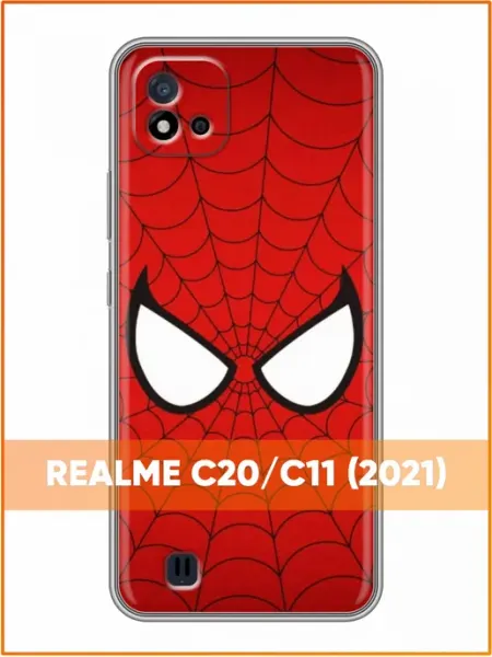 Чехол на Realme C20 с принтом Человек Паук глаза Case Face