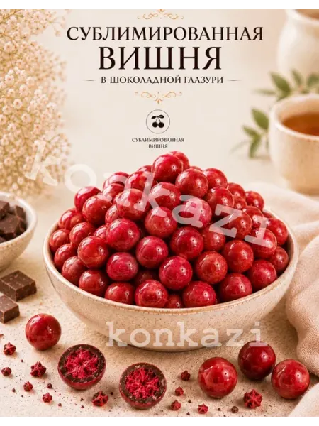 Вишня сублимированная в шоколаде в шоколадной глазури konkazi