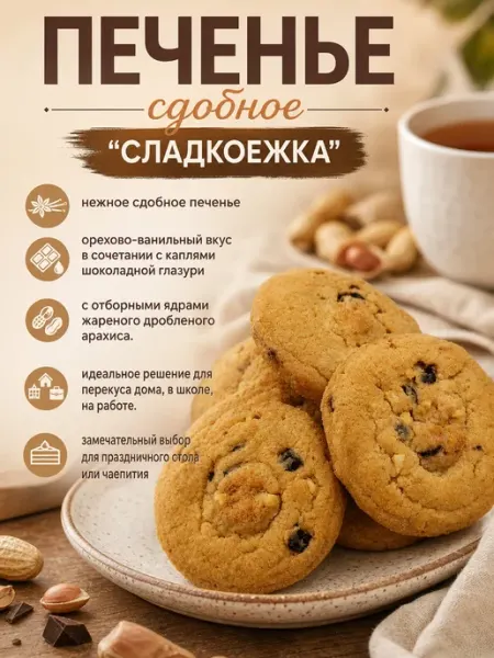 Печенье сдобное "Сладкоежка",400 гр Мак&Над