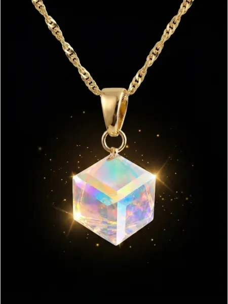 Подвеска с камнем кубиком хамелеон D&L Jewelry