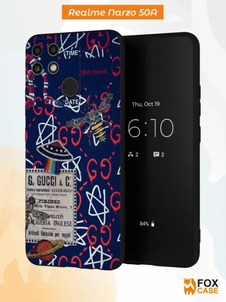 Чехол на Realme Narzo 50A с принтом Fox Case