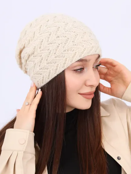 Шапка ажурная зигзагом AsAi Style