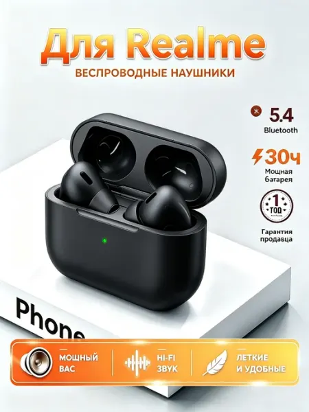 Наушники беспроводные Bluetooth с шумоподавлением