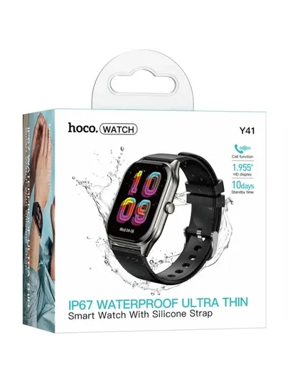 Смарт-часы Hoco Y41 Smart Watch, сенсорные, беспроводные звонки, IP67 водонепроницаемый