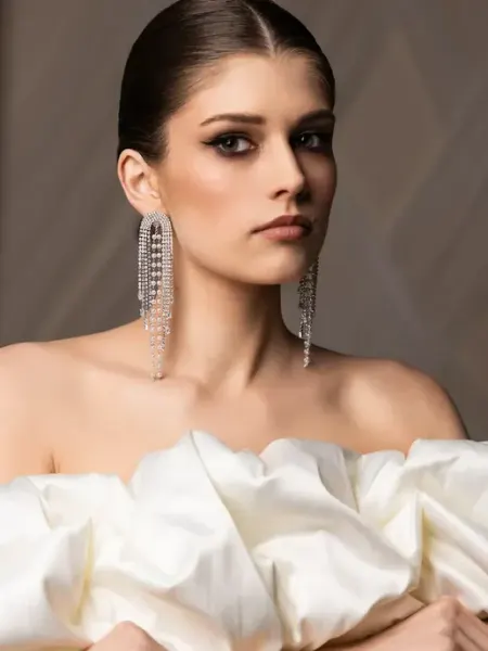 Серьги длинные вечерние крупные Savorifashion