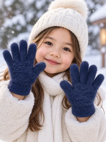 Детские перчатки ангора 4–5 лет, тёплые зимние до −20°C, мягкие - Перчатки и варежки для девочек