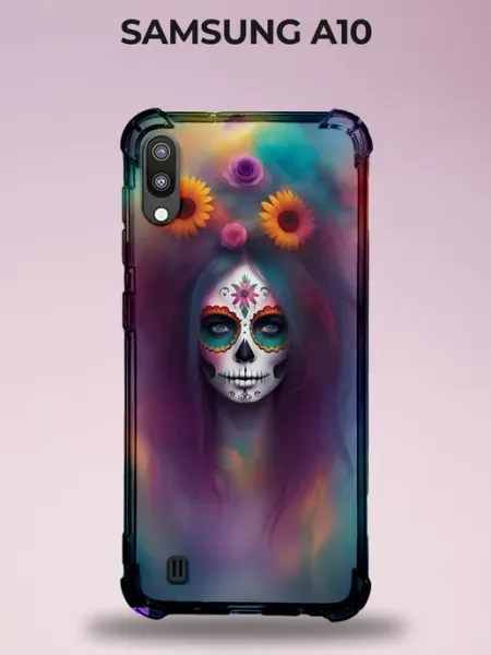 Чехол Samsung A10 сахарный череп яркий PRINTberries