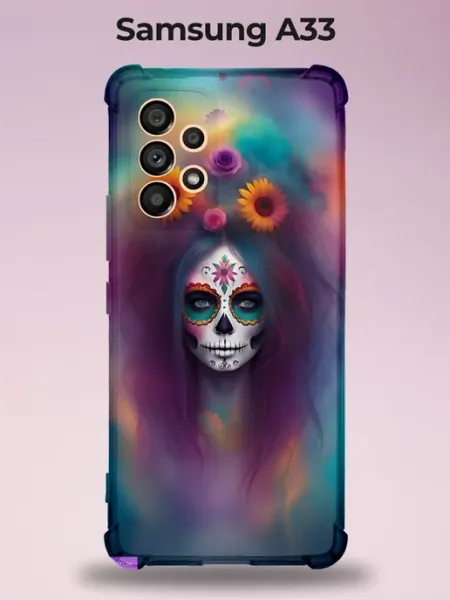 Чехол Samsung A33 сахарный череп яркий PRINTberries