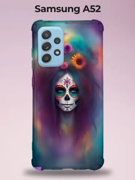 Чехол Samsung A52 сахарный череп яркий PRINTberries