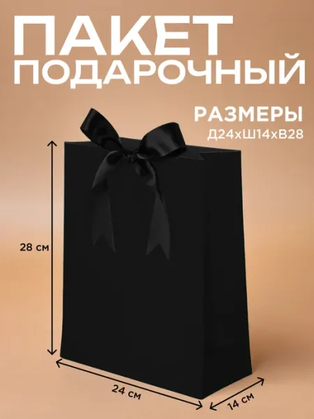 GF Home Пакет подарочный черный большой мужчине